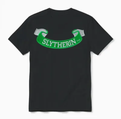 Harry Potter Slytherin Banner Embroidery Design Unisex T-Shirt - Black