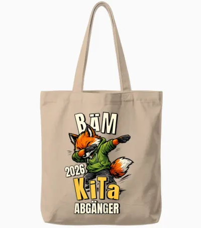 Kinder Bäm Kita Abgänger 2026 Fuchs Kindergarten Geschafft Tote Bags - Natural