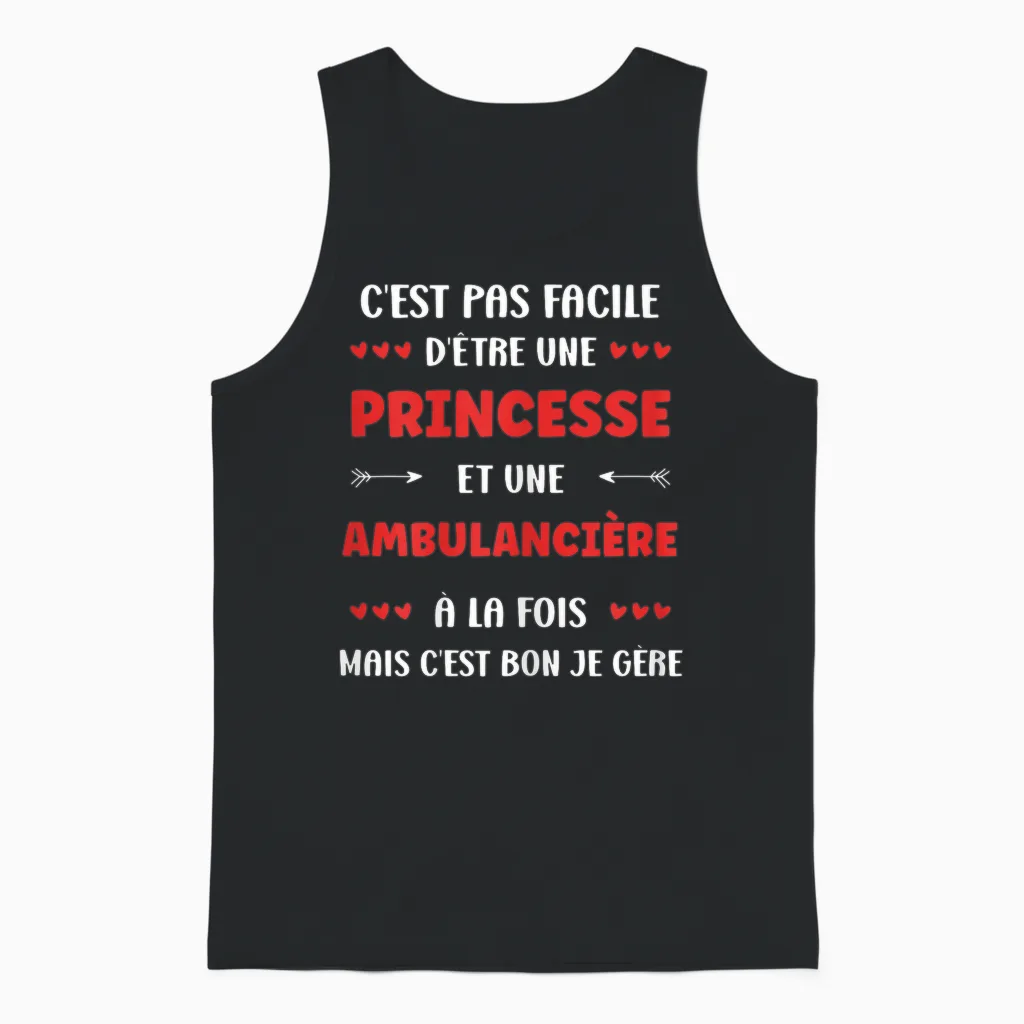 Departure Occupation Ambulance Humour Princess Ambulance T-Shirt, Black, Female X-Small Unisex Tank Top in Black
