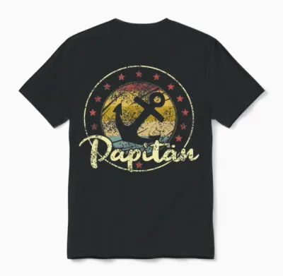 Papitän Vatertag Bester Papa Anker Norden Kapitän Unisex T-Shirt - Black