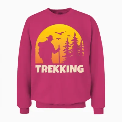 Trekking Hiking Hiker Hike Lover Unisex Sweatshirt - Heliconia