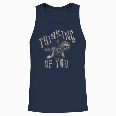 Thinking of You Funny Unisex Tank Top - Navy