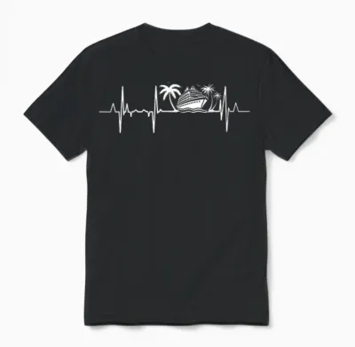 Battement De Cœur Du Bateau De Croisière Unisex T-Shirt - Black