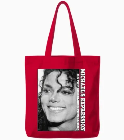 Michael Jackson 712 Back Printed Tote Bags - Red