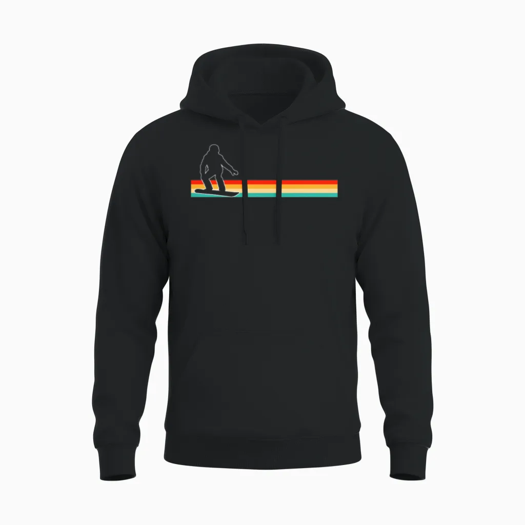 Snowboarding Retro Unisex Hoodie in Black