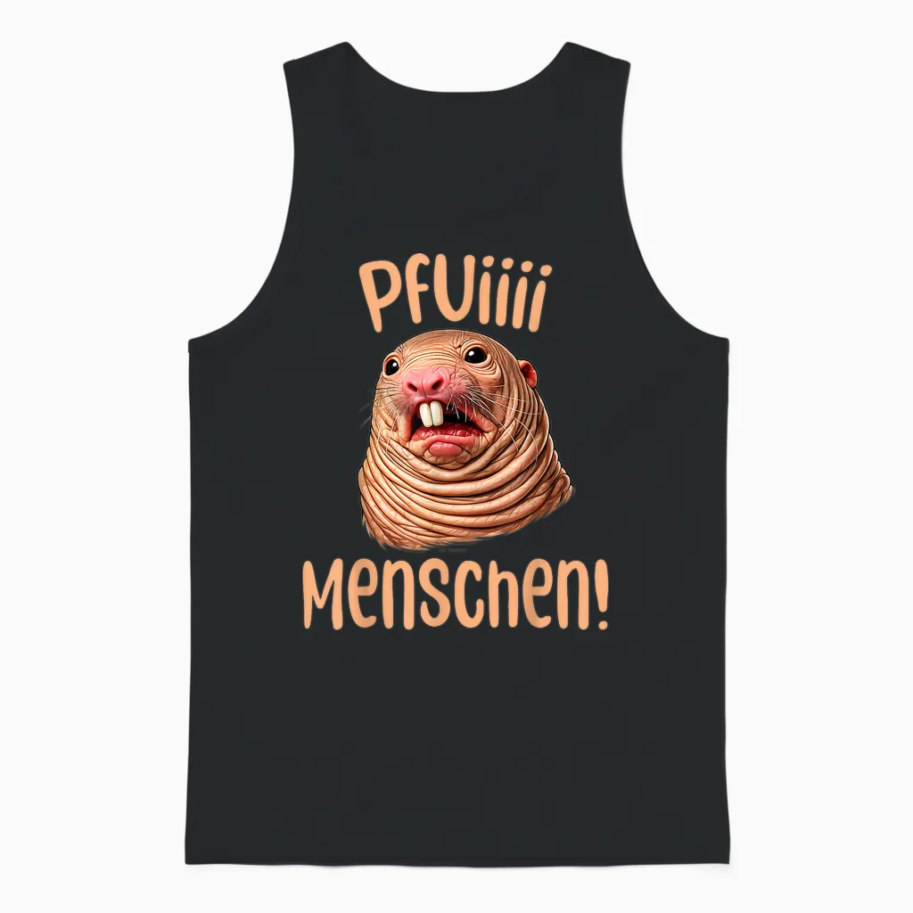 Nacktmull Tshirt Lustiges Ugly Shirt Hässliches Tshirt Ratte Unisex Tank Top in Black