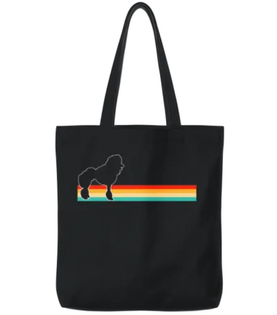 Poodle Retro Tote Bags - Black