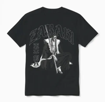 Bleach Zabaki Gothic Print Anime Unisex T-Shirt - Black
