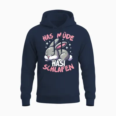 Hasi Müde Hasi Schlafen Lustiges Süßes Schlafshirt Damen Unisex Hoodie - Navy