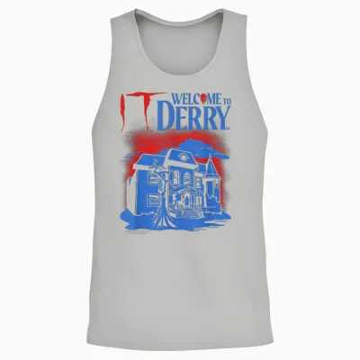 It: Welcome to Derry Haunted House with Logo Horror Tv Show Unisex Tank Top - Ash