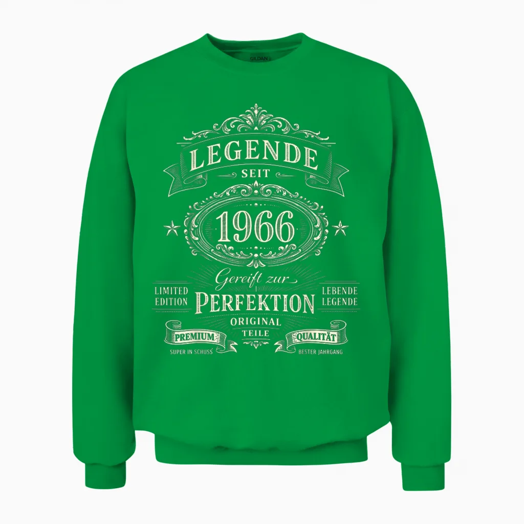 60. Geburtstag Mann Frau 60 Jahre Deko 1966 Geschenk Lustig Unisex Sweatshirt in Irish Green