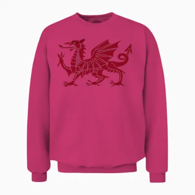 Welsh Dragon Symbol of Wales Unisex Sweatshirt - Heliconia