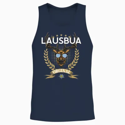 Lausbua Hirsch Lederhose Kinder Trachten Herren Lausbua Unisex Tank Top - Navy