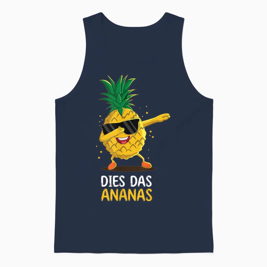 Sarkasmus Spruch Dies Das Ananas Unisex Tank Top in Navy