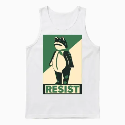 Resist Portland Frog Unisex Tank Top - White