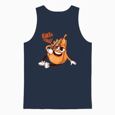Retro Fall Vibes. Unisex Tank Top - Navy