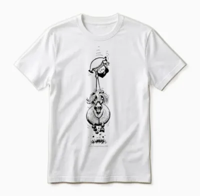 Ponyupsidedown Thelwell Cartoon Unisex T-Shirt - White