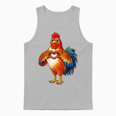 Hahn Mit Herz | Süßer Gockelhahn Mit Herzsymbol Unisex Tank Top - Ash