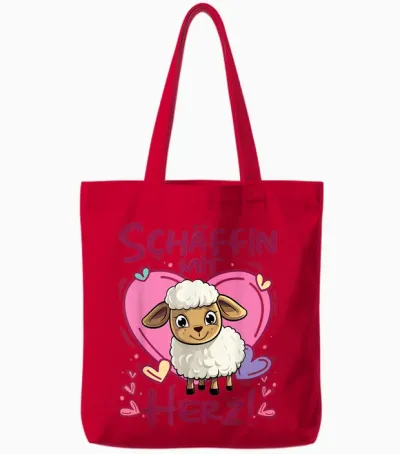 Schäfin Mit Herz | Chefin Mit Herz - Schäffin Tote Bags - Red