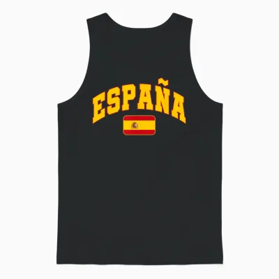 Espana Flag Spain Pride Design Unisex Tank Top - Black