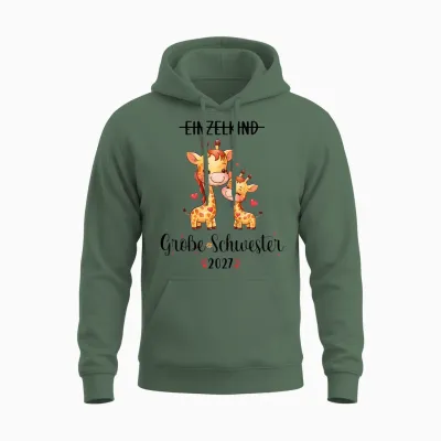 Kinder Große Schwester 2027 Einzelkind Big Sister 2027 Unisex Hoodie - Military Green