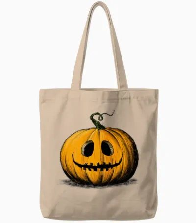 Happy Halloween Jack O'lantern Adult Natural Tote Bags - Natural