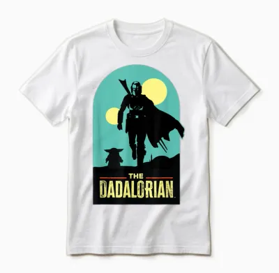Star Wars the Dadalorian Mandalorian and Grogu Father's Day Unisex T-Shirt - White