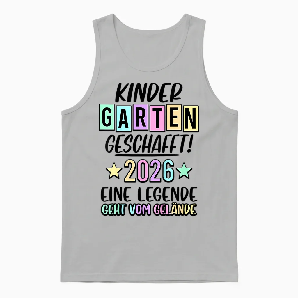 Kinder Bye Bye Kindergarten Geschafft 2025 Kita Abschluss Unisex Tank Top in Ash