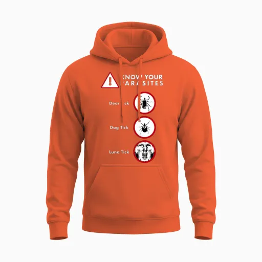 Anti-Trump Shirt Different Kinds of Tick Unisex Hoodie in Orange