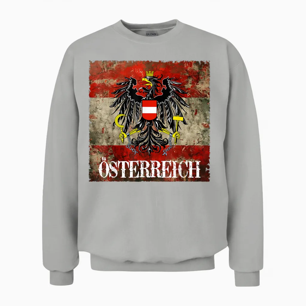 österreich T-Shirt Für Stolze österreicher Adler Austria Unisex Sweatshirt in Ash