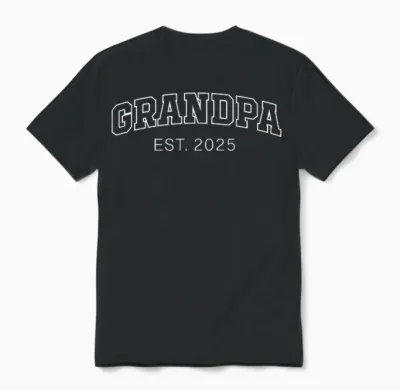 Promoted to Grandpa Est 2025 Soon to Be Grandpa Gifts Poppop Unisex T-Shirt - Black