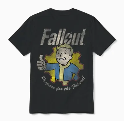 Fallout Video Game Prepare for the Future Vault Boy Unisex T-Shirt - Black