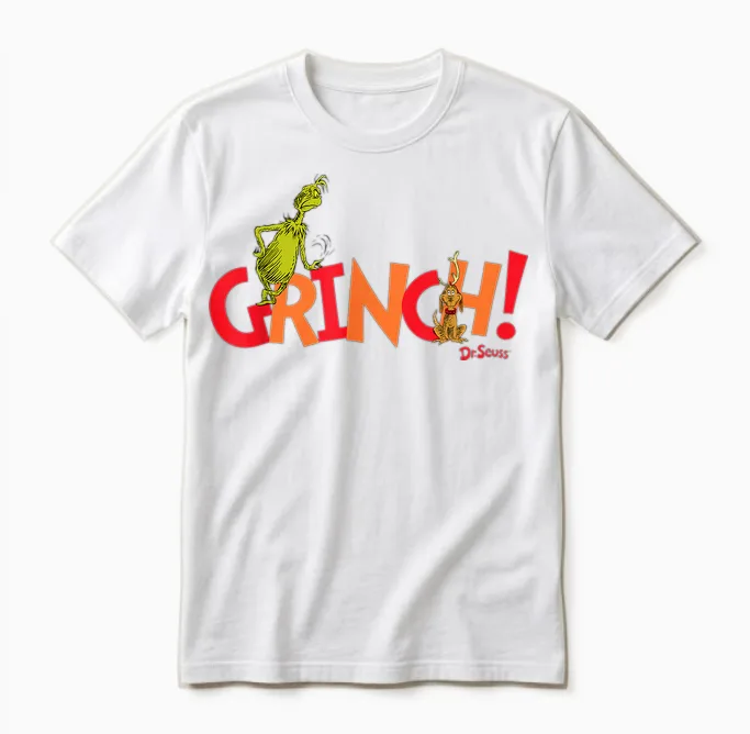 Dr. Seuss Grinch! with Max Unisex T-Shirt in White