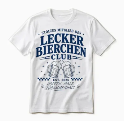 Lecker Bierchen Club Unisex T-Shirt - White
