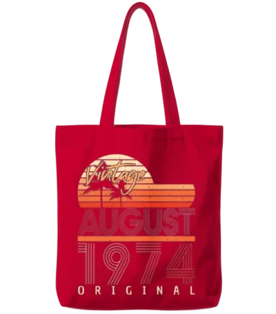 Retro 1974 August Tote Bags - Red