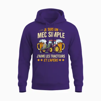I'm a Simple Guy I Love Tractors and the Aperitif Unisex Hoodie - Purple