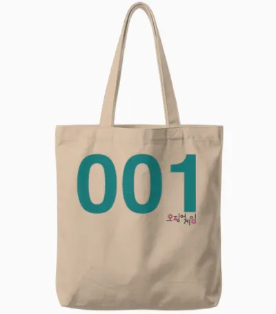 Squid Game Player 001 Costume Tote Bags - Natural