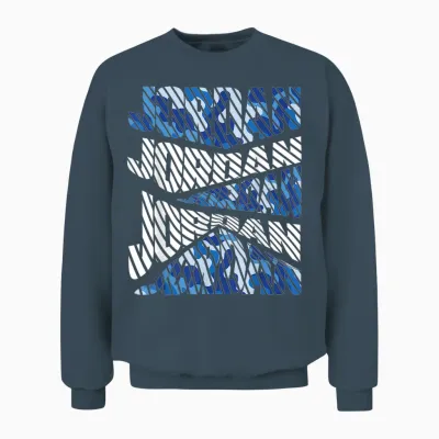 Diagonal Jordan Camo Pattern Blue Camouflage Unisex Sweatshirt - Dark Heather