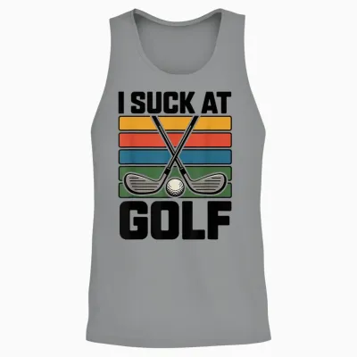 I Suck at Golf Joke Funny Golf Loser Sarcastic Men Golfing Unisex Tank Top - Sport Grey
