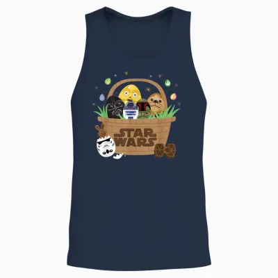 Star Wars Classic Characters Easter Eggs Basket Funny Spring Unisex Tank Top - Navy