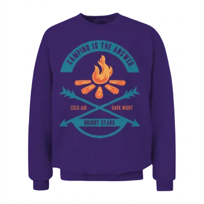 Camping Is the Answer Unisex Sweatshirt - Purple