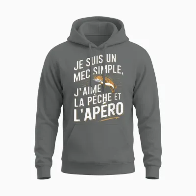 Je Suis Un Guy Simple Peach Apéro Humorous T-Shirt, Black, S Unisex Hoodie - Graphite Heather