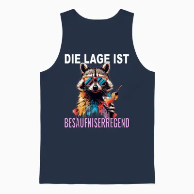 Die Lage Ist Besäufniserregend Waschbär Unisex Tank Top - Navy