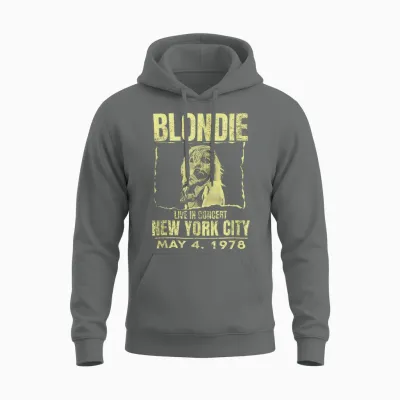 Blondie Live Concert Poster New York 1978 Vintage Band Unisex Hoodie - Graphite Heather