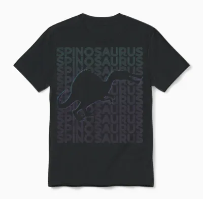 Spinosaurus Dinosaur Retro Unisex T-Shirt - Black