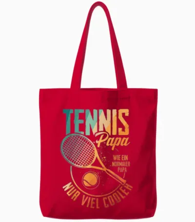 Tennis Papa Nur Cooler Vater Tennisspieler Vatertag Tote Bags - Red