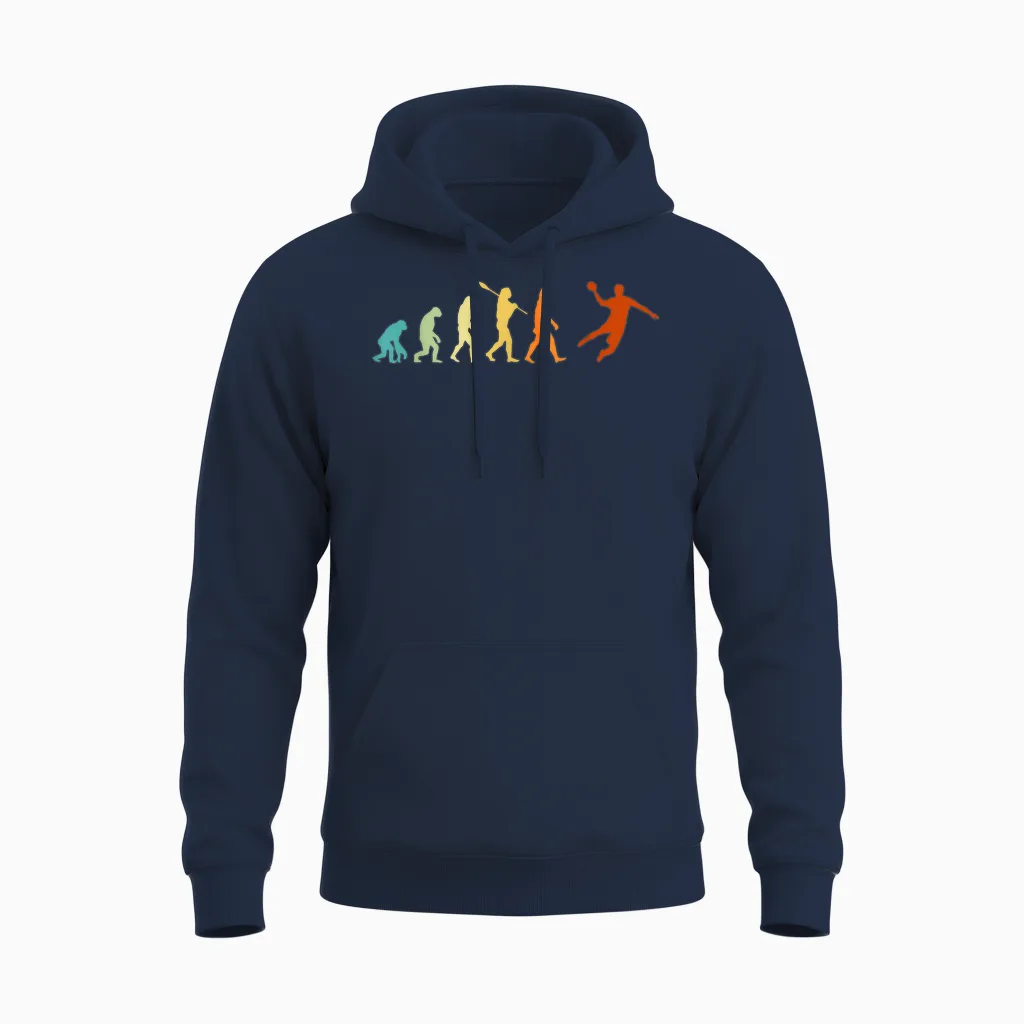 Handball Trikot Kinder Herren Junge Retro Handball Evolution Unisex Hoodie in Navy