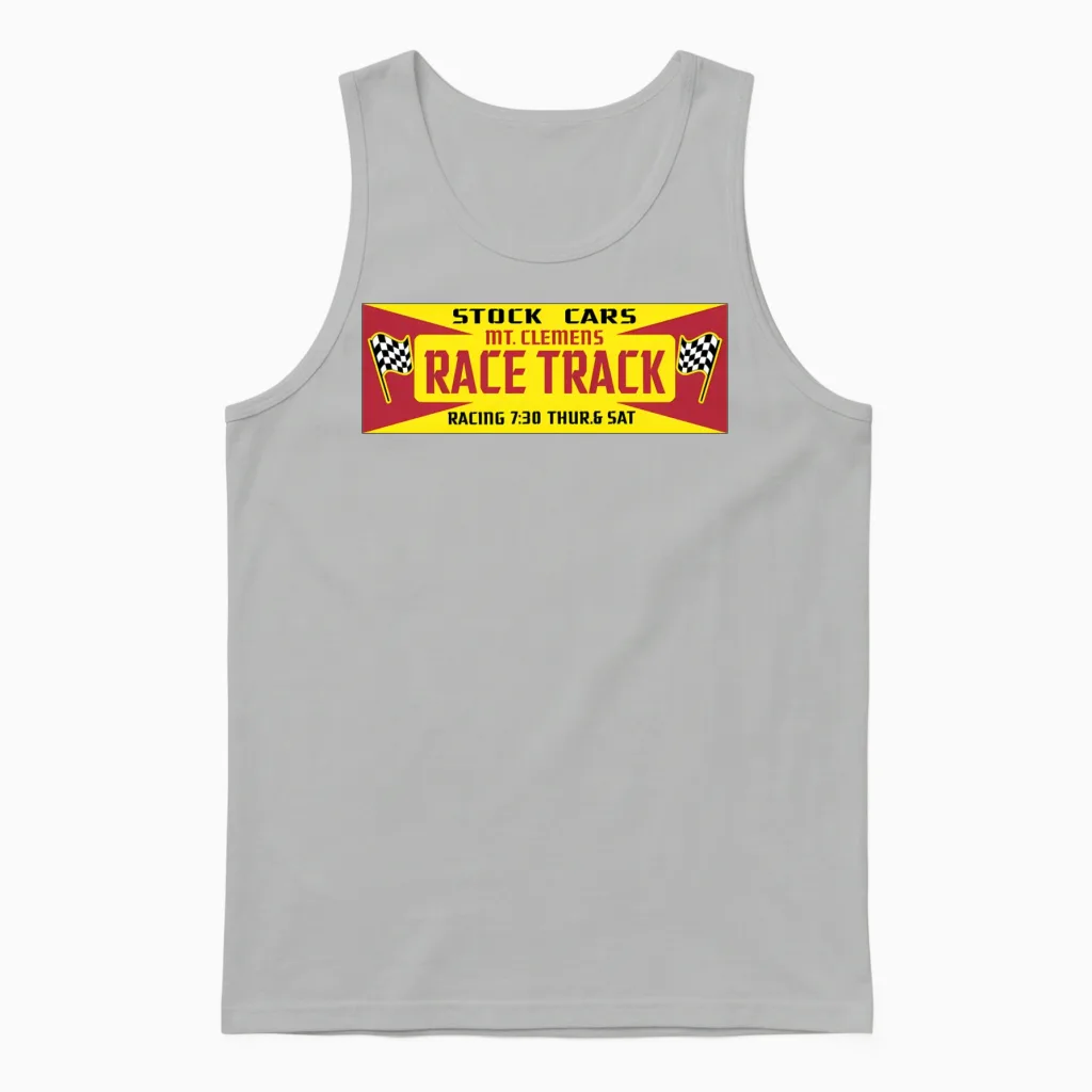 Mt Clemens Race Track Unisex Tank Top in Ash