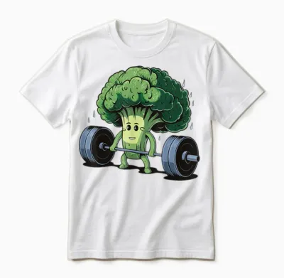 Broccoli Weightlifting Workout Weightlifter Funny Unisex T-Shirt - White