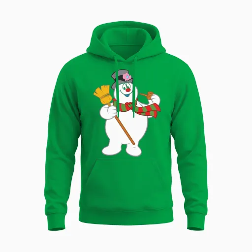 Frosty the Snowman New Sku Christmas Gift Unisex Hoodie in Irish Green